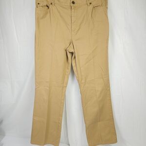 LL Bean Women's Size 12 36x30 Beige High Rise Waisted Straight Leg Jean Pants